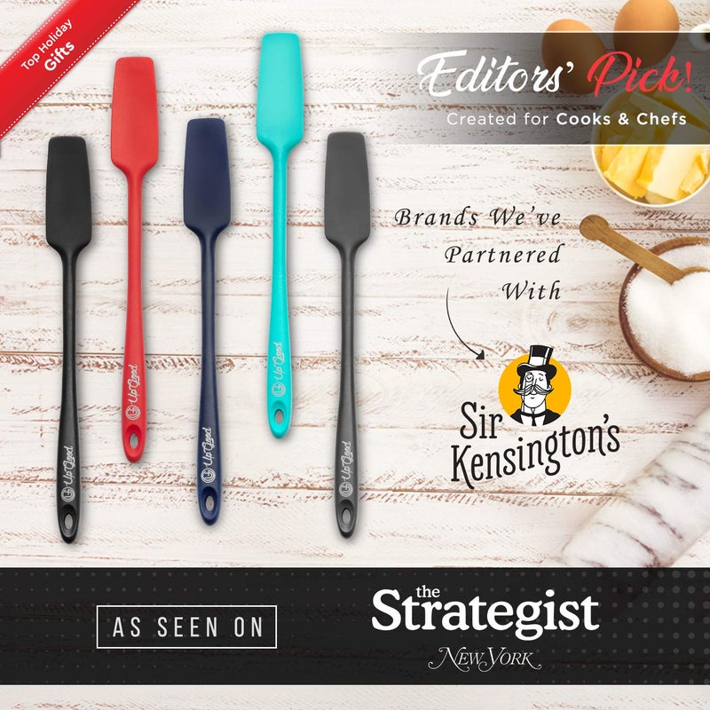 UpGood Silicone Jar Spatula | 600F Heat Resistant Non-Stick Rubber Scraper | Perfect for Jars, Smoothies, Blenders | One Piece Utensils | Durable Kitchen Cookware (UpGood Professional Spatulas, Blue) - Image 2